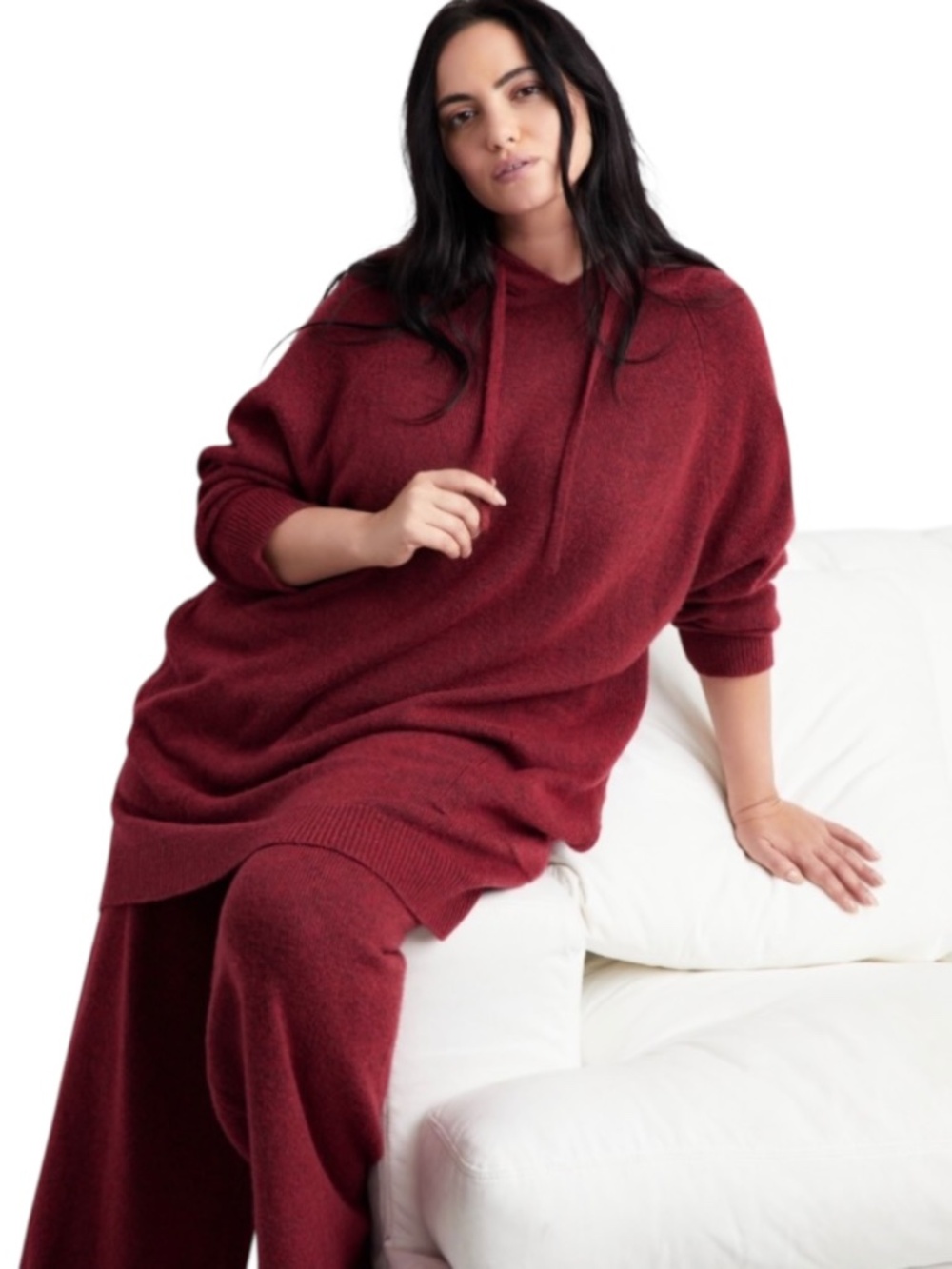 State of Day Women's Indulge & Rest Loungewear Tunic Hoodie, Maraschino Red- NWT